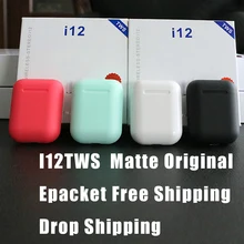 Orinigal, матовые, черные, I12, TWS, всплывающие наушники, беспроводные, Bluetooth 5,0, наушники с сенсорным управлением, наушники для телефонов i12, TWS, наушник