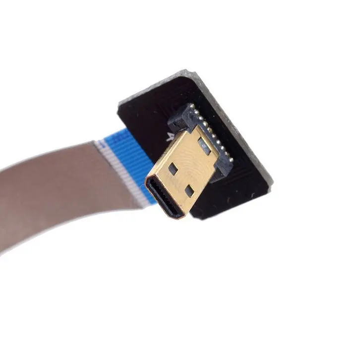 Micro HDMI 90 градусов вверх угловой FPV к HDMI Мужской FPC плоский кабель для мультикоптера аэрофотосъемки A5000 A6000 A7R 0,2 m/0,5 m