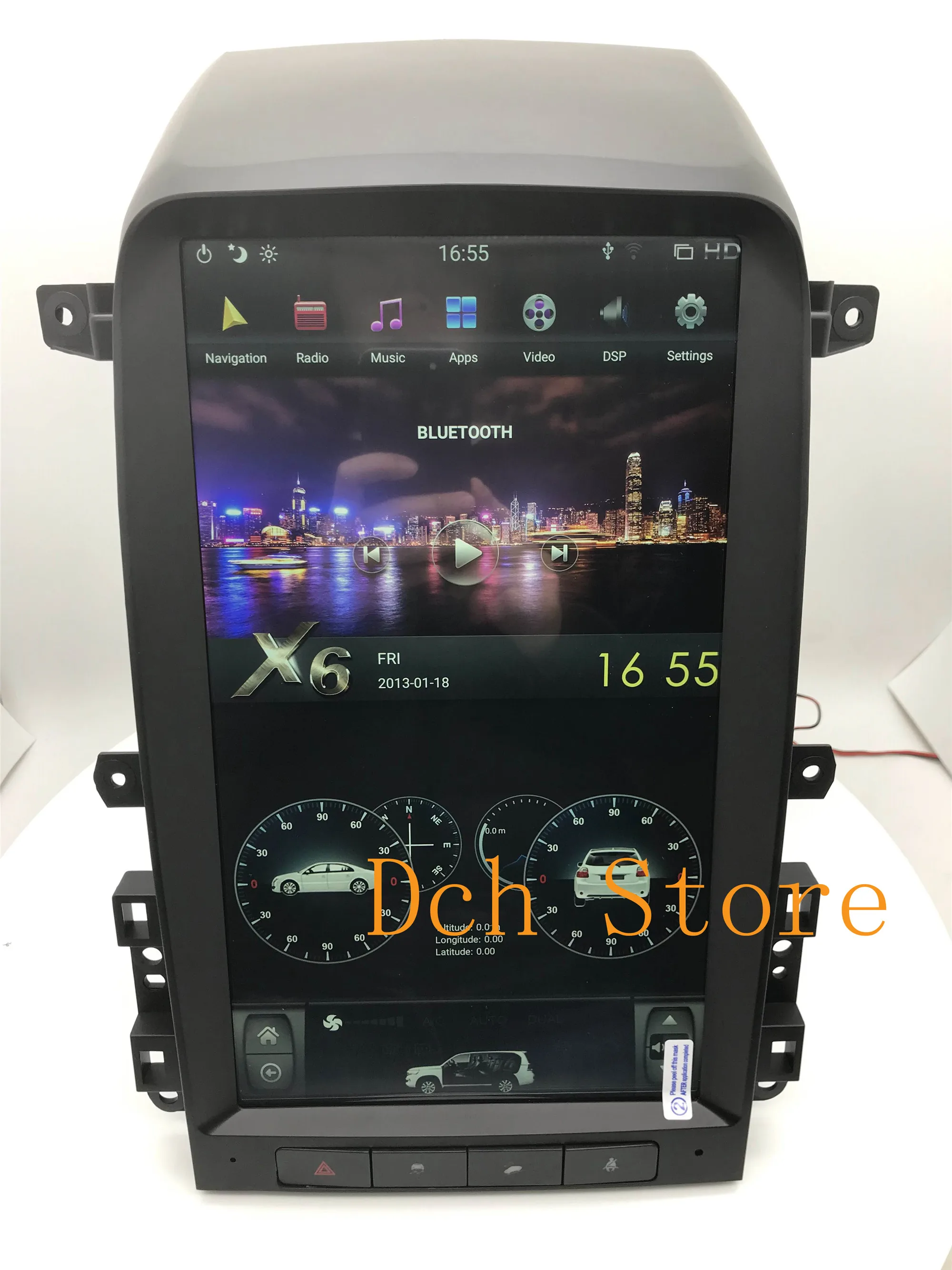 13 6 дюймовый вертикальный PX6 Tesla Style Android 9 0 автомобильный DVD GPS навигатор плеер для