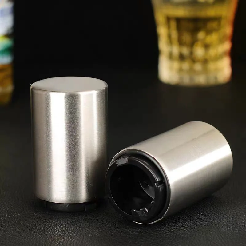 

New type Magnetic Automatic Beer Bottle Opener Stainless Steel Magnet Jar Opener Kitchen Bar Accessoris Wine Can Openers