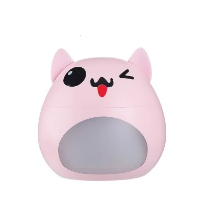 pink 200 мл бак для воды мультфильм USB увлажнитель с светодиодный ночник милый медведь в форме лица тепловой распылитель тумана для домашнего подарка - Цвет: pink
