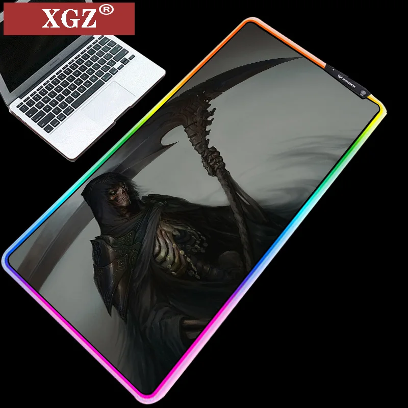 

Большой коврик для мыши XGZ Grim Reaper RGB, Компьютерные периферийные аксессуары, резиновый светодиодный коврик, подходит для геймеров, ПК, несколь...
