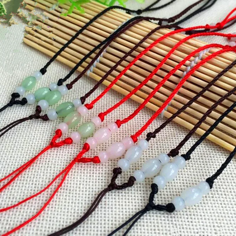 

High quality wax rope Braided Necklace Jade Rope Mizhu Double Circle Jade Ocarina Orff Ocarina Lanyard Flute Musical Instrument