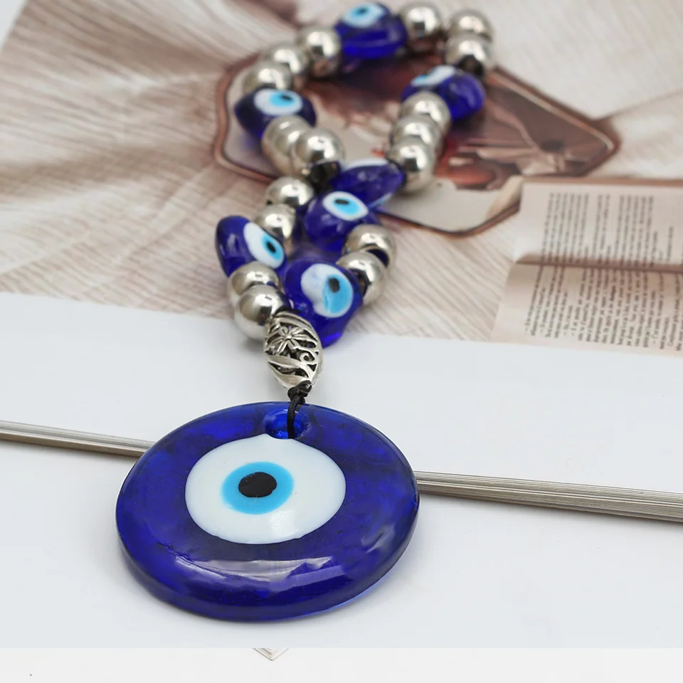Turkish Blue Evil Eye 26 cm x 12 cm Nazar Boncuk ciondolo a forma di occhio di cristallo turco Boncugu decorazione da parete greca per camera da letto decorazione da appendere a