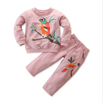 

Girls Clothing Sets for Autumn Children Cotton Kids Winter Warm Clothes Pants Printing Thick Outerwear 2Pcs Clothing Set 3 8T
