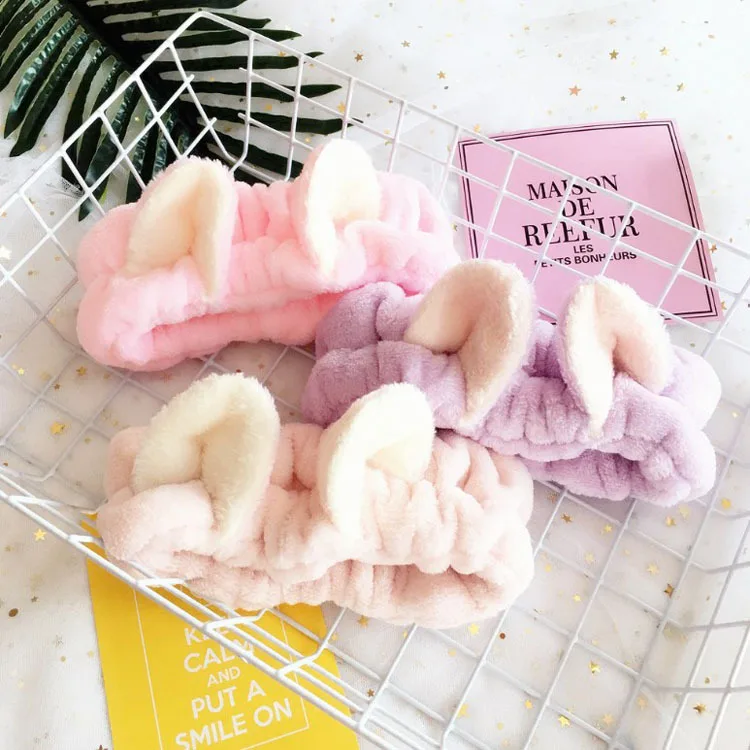 

Woman Lovely Cat Headband Bow Elastic Hairband Wash Face Turban Girls Cute Hair Holder Ladies Band Hair Accessories Bunny Ear