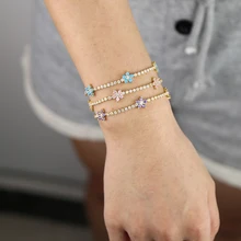 Красочный дизайнерский браслет, ювелирное изделие, покрытое золотом, розовый верх, фиолетовый цветок, романтичный браслет для женщин и девушек, нежный модный подарок