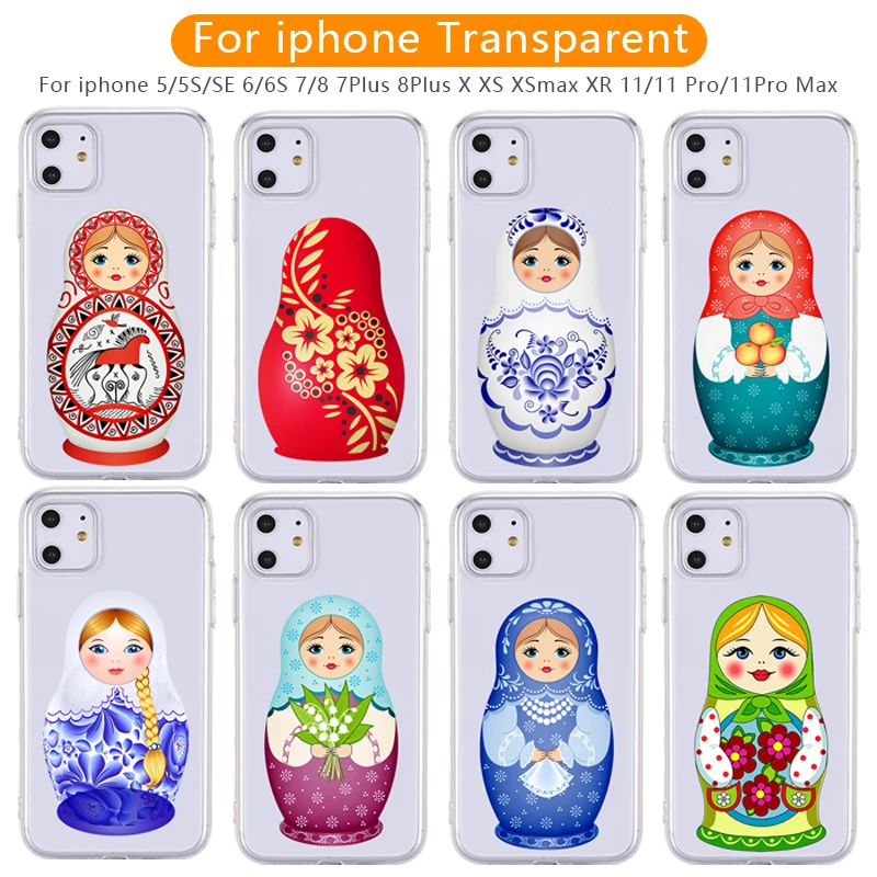 

For Apple iphone xr 8 7 6 plus 11 Pro Max Case Cover For iphone X XS max Doll 6s 7 8 Plus 5 5s se For Apple Transparent case