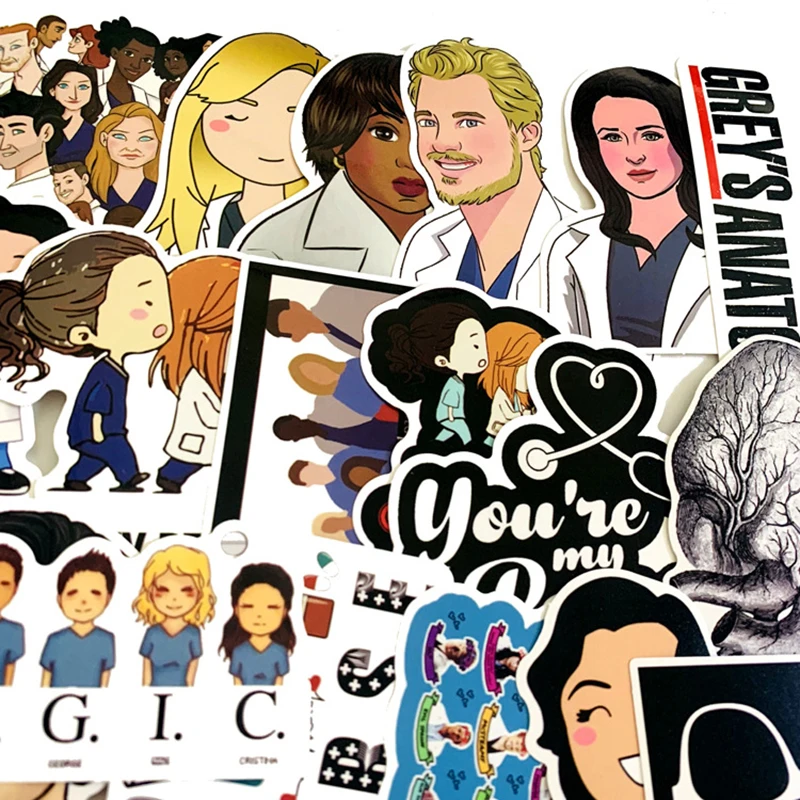 50 шт./упак. ТВ-шоу GREYS Anatomy Водонепроницаемая наклейка s детская игрушка наклейка для DIY багажа ноутбук скейтборд автомобильный Декор забавные наклейки