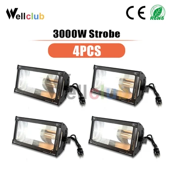 

4pcs Martin Atomic 3000 Strobe Light dmx Super bright 3000W DMX Strobe Flash Light COB Led Strobe Light 3000W White Color