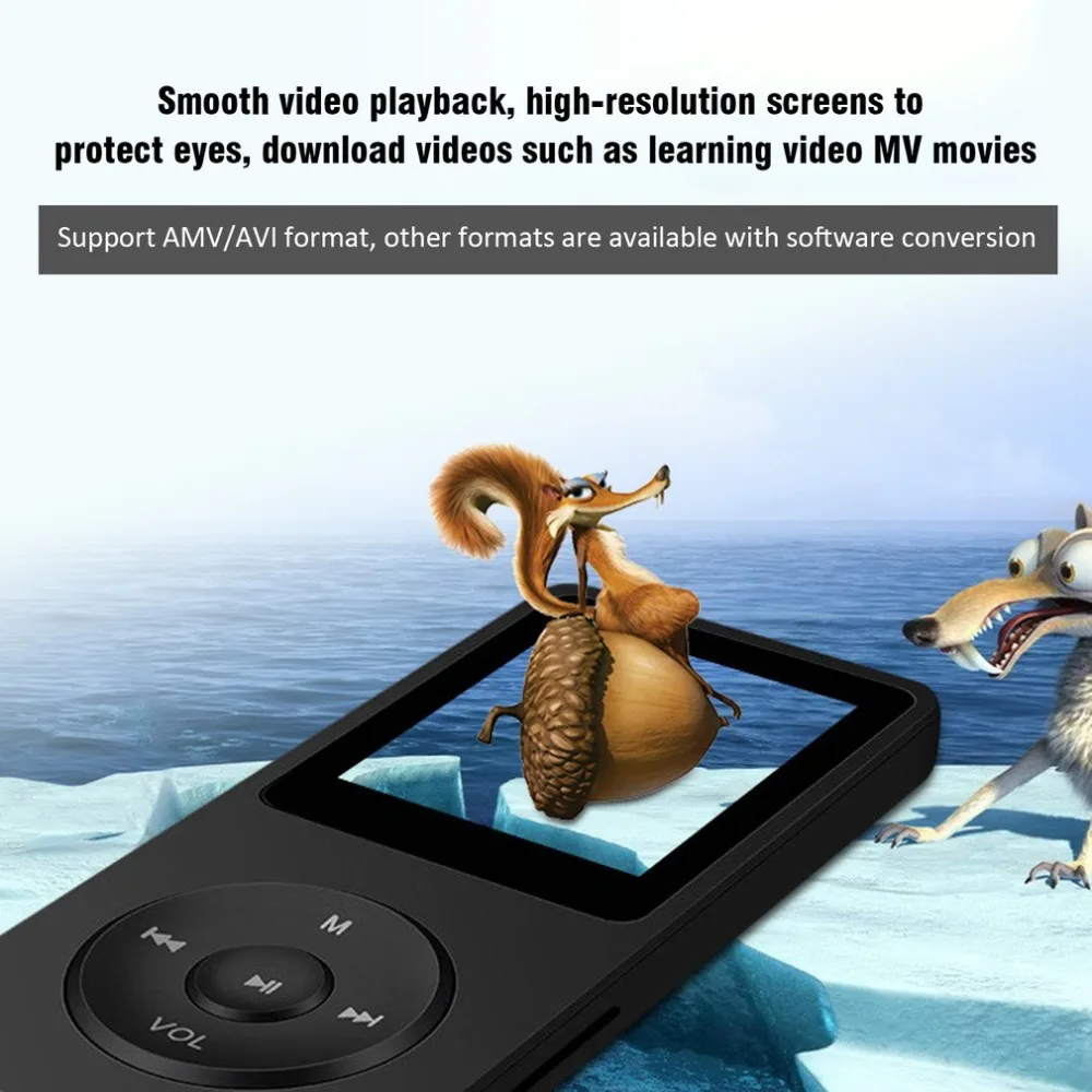 Ультратонкий MP3-плеер колонки может воспроизводить 80H Lossless портативный walkman с радио FM Запись Hi-Fi Musik плеер