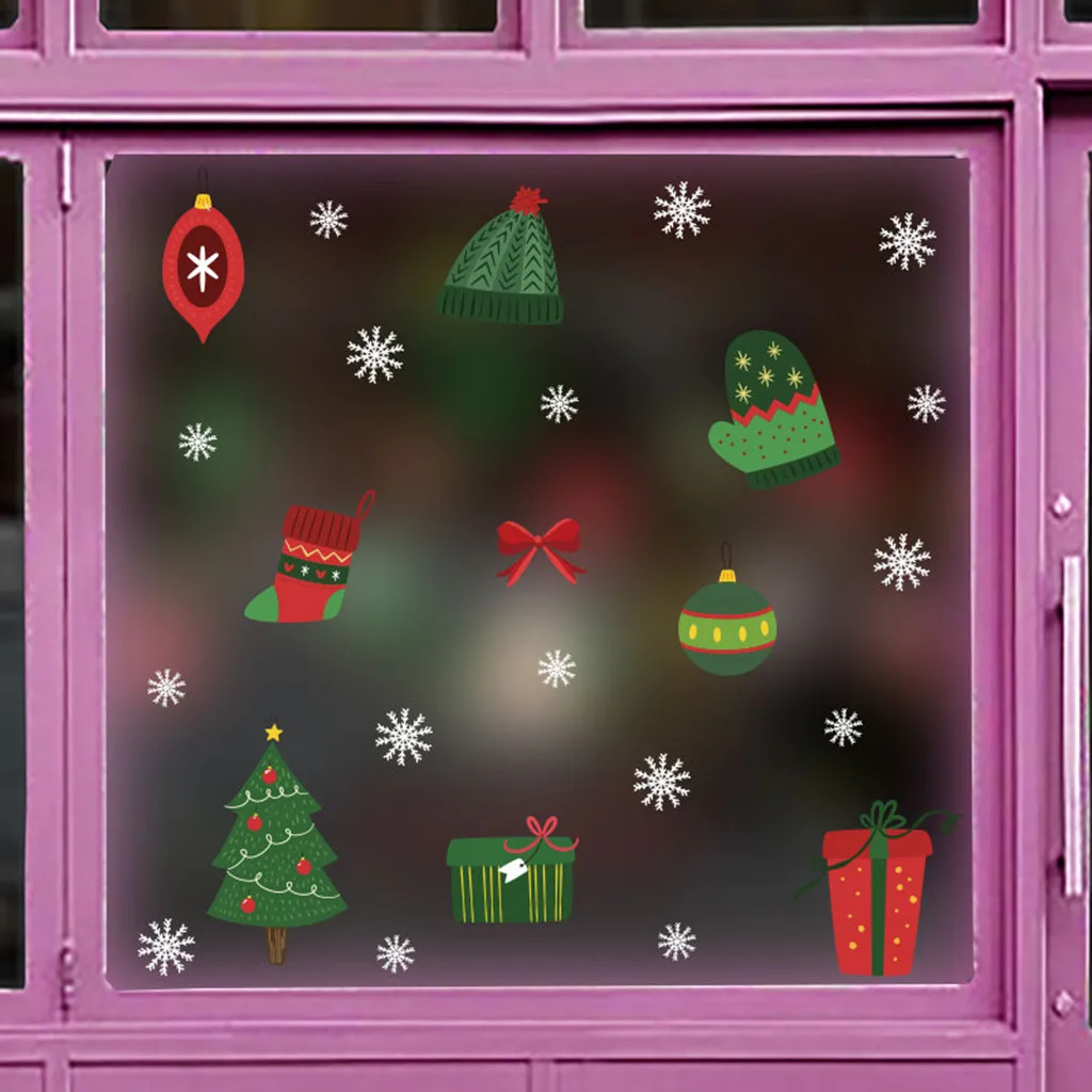 Снежинка, Электростатическая наклейка на окно, для детской комнаты, Рождество, сделай сам, наклейка на стену, s, для дома, наклейки на окно, украшение, новогодние обои - Цвет: Синий