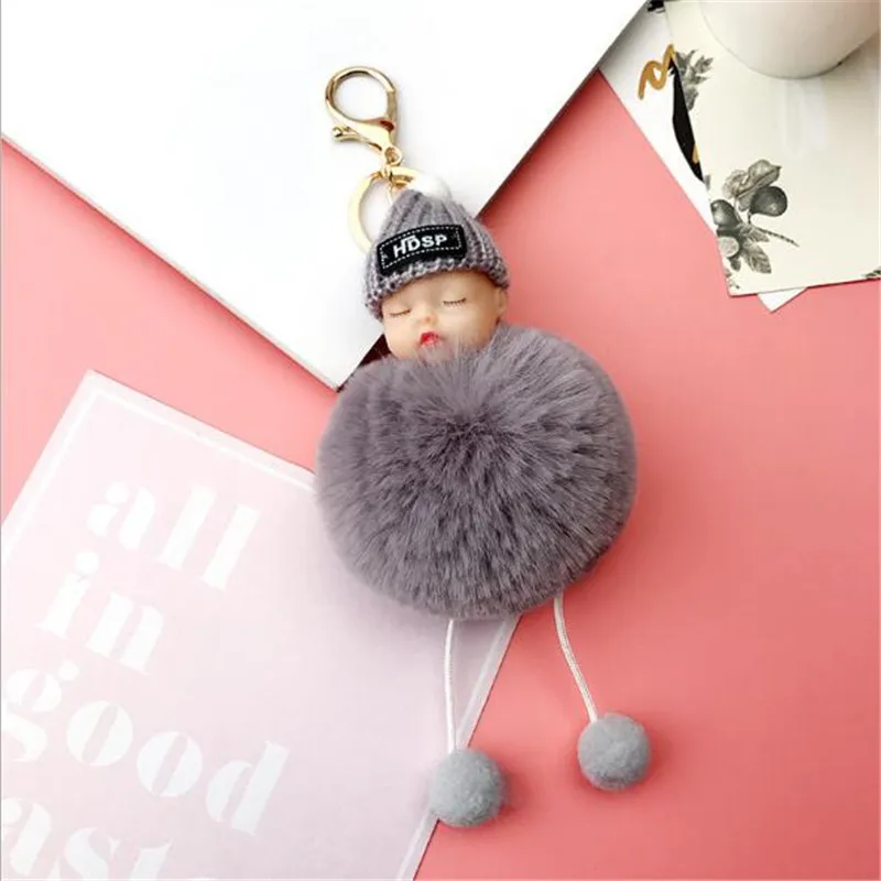 

New 1 Piece Sleeping Doll Metal Keychain Valentine Gift Bag Pendant Girl Child Like HANDANWEIRAN