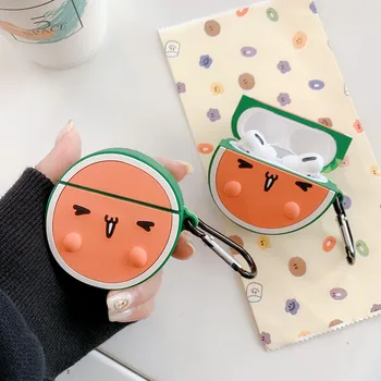 

3D New Cartoon Watermelon For Airpods Pro Earpods Case Summer Fruit Wireless Earphone Headphone Cover for Apple Airpods 1 2 3
