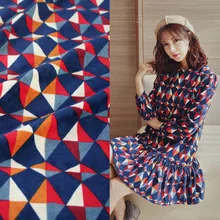 Осенне-зимнее хлопковое вельветовое платье-рубашка с контрастными цветными геометрическими фигурами; детская одежда; T944