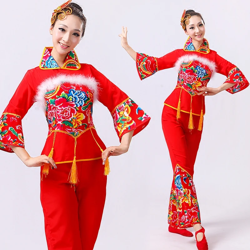 

Ms. Yangko costume performance clothing adult female square dance performance costume stage dance fan waist drum costume