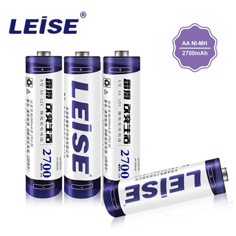 Leise AA 2700mah перезаряжаемая батарея 1,2 V Ni-MH 2A nimh батареи с чехлами для батарей для RC игрушки мышь микрофон