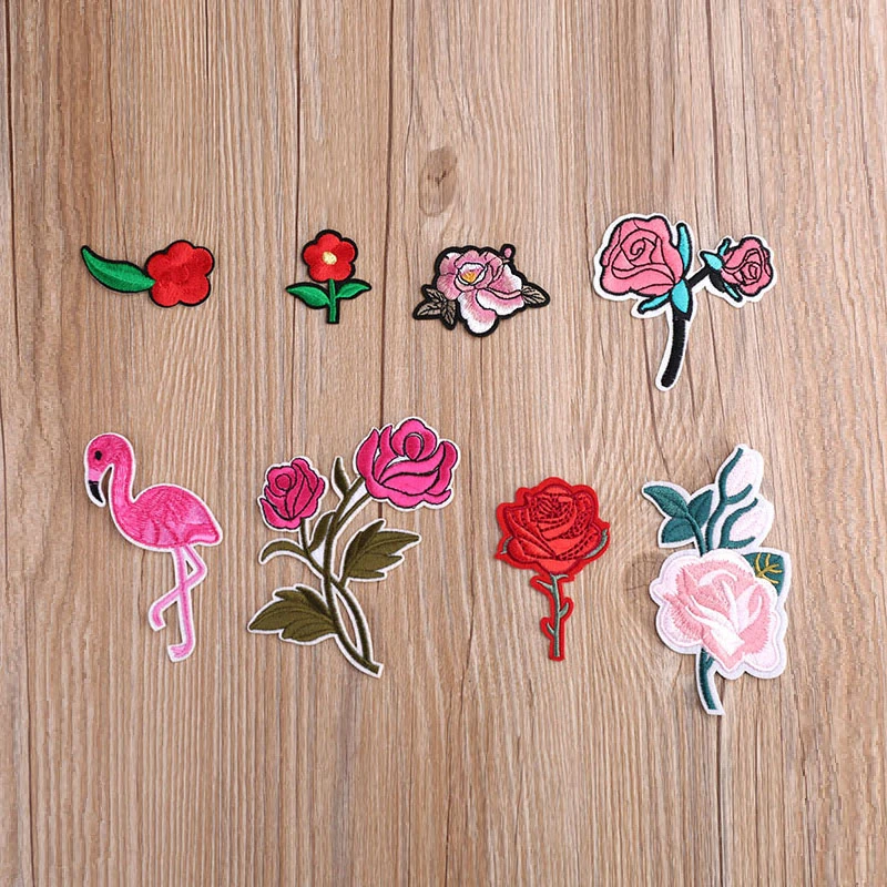 

1Pcs Flower Embroidery Patch Heat Transfers Iron On Sew On Patches for DIY T-shirt Clothes Stickers Decorative Appliques 47323
