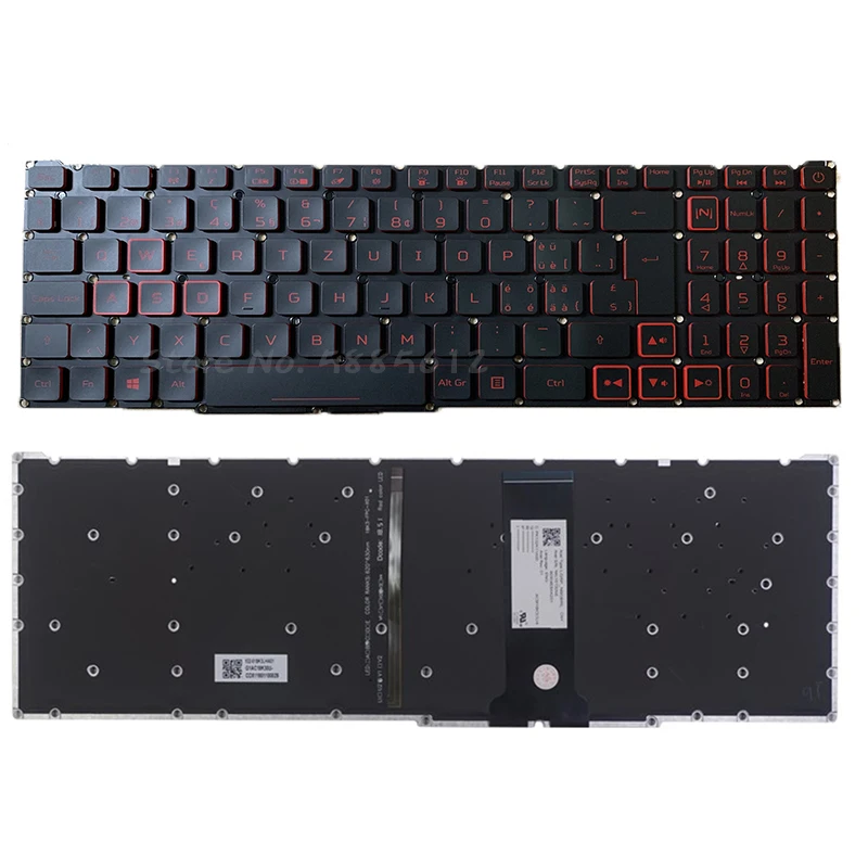 

CH Switzerland laptop Backlit keyboard For Acer Nitro 5 7 AN515-54 43 44 AN515-55 AN517-51 52 AN715-51 backlight red keyboards