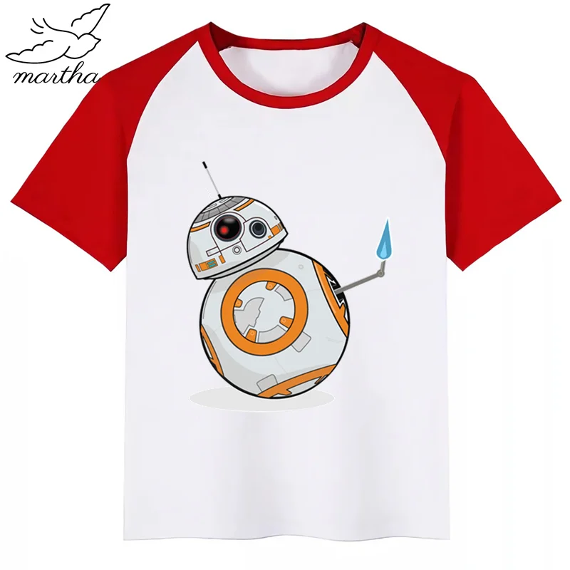 Новая футболка «Звездные войны» Bb8 футболки с милым животным принтом для девочек Детская Удобная футболка с круглым вырезом одежда с короткими рукавами для мальчиков и девочек - Цвет: RedB