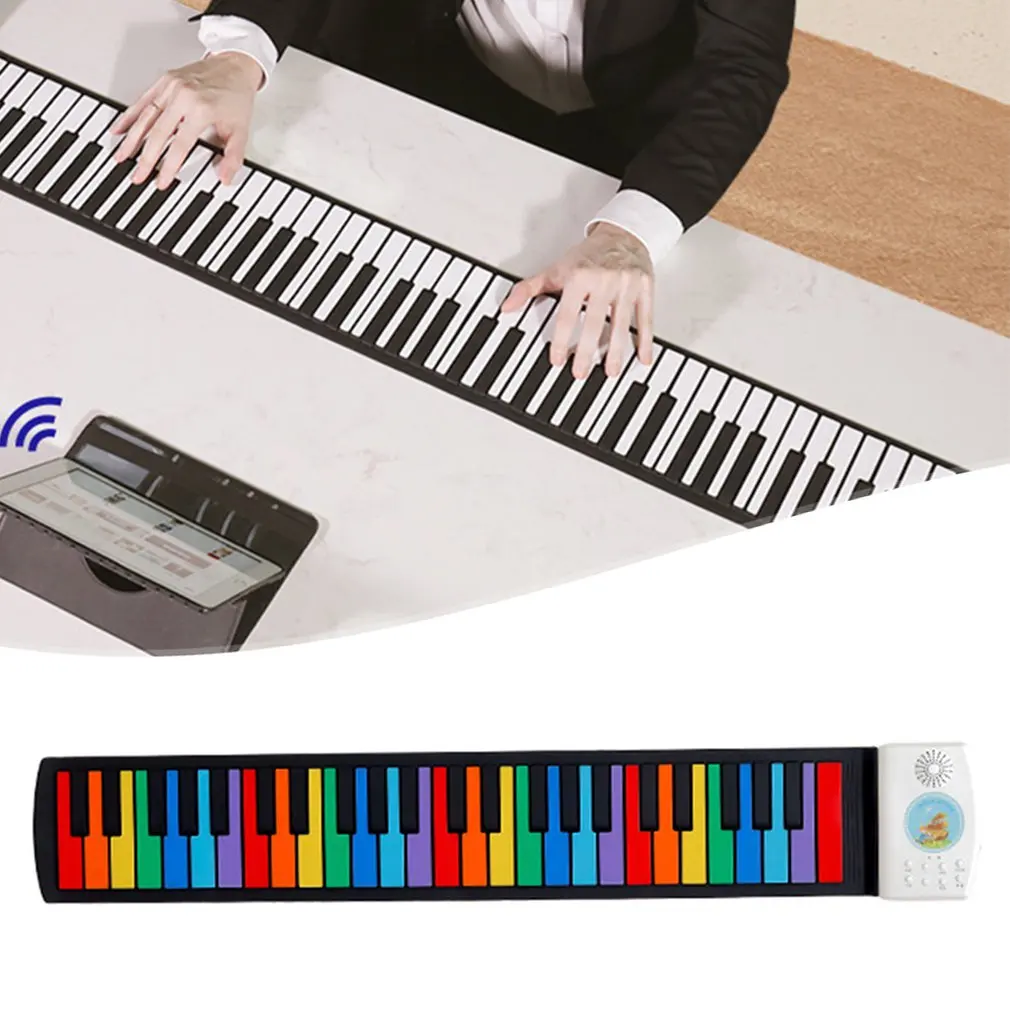 Новинка, 49 клавиш, сворачивающееся пианино, цифровое пианино, гибкая силиконовая складная электронная клавиатура для детей, студентов, музыкальный инструмент