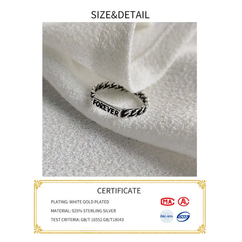 INZATT, настоящее 925 пробы, серебряная винтажная цепочка, настраиваемое кольцо для модных женщин, вечерние, милые ювелирные украшения, аксессуары, подарок