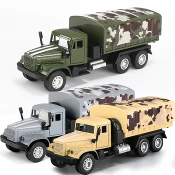 

Alloy American military car toy children simulation transport car boy light music pull back model car hot speed wheels 1:48