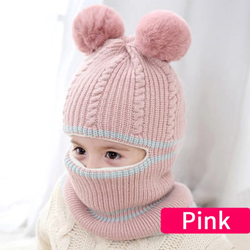 Милые вязаные детские шляпы шарф с ушками шерсть Venonat Turban Beanie Теплые шапки Мягкая шапка для девочек мальчиков Капот Осень Зима Новинка - Цвет: 11