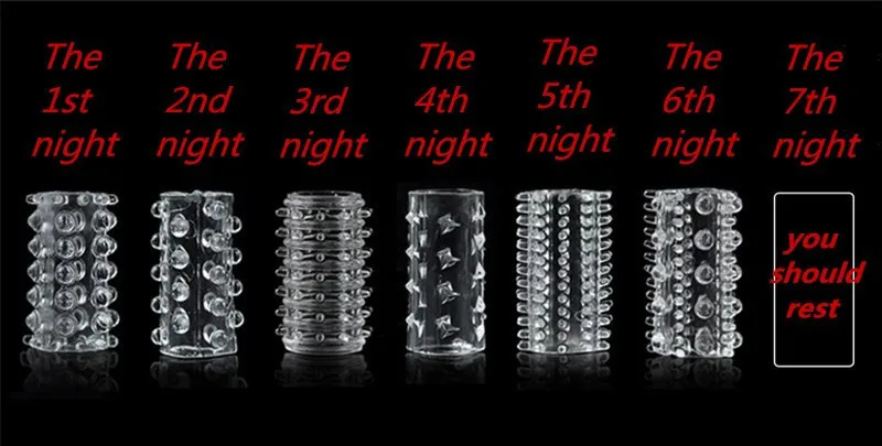 6 piece a Package Male Clear Silicone Lock Sperm Durable Penis Sleeve Cock Ring Adult Sex Product Toys01