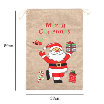 

Traditional Christmas Bag Gift Santa Sack Santa Claus 59x38cm Linen High Quality