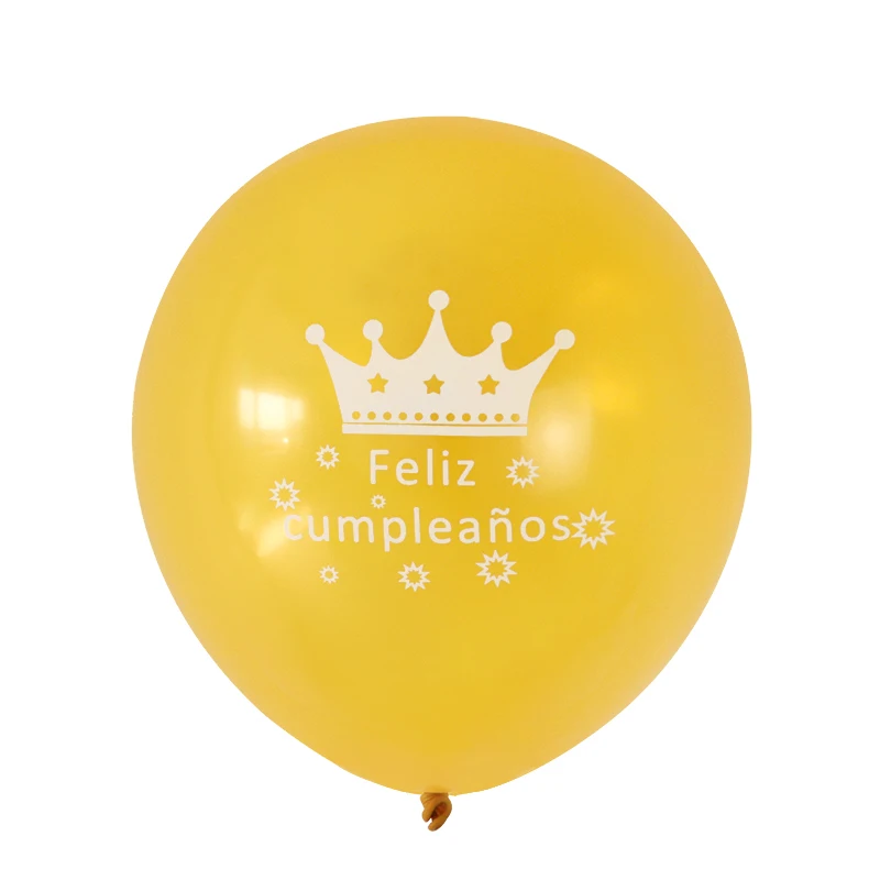 15 шт./лот, испанский латексный шар Feliz cumpleavienos, день рождения, украшения для тематических вечеринок, металлические хромированные конфетти, воздушные шары, поставки