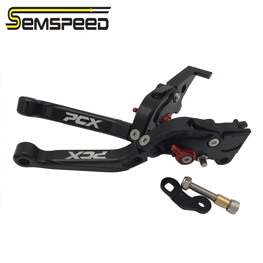 SEMSPEED с логотипом PCX 150 125 новые рычаги с функцией парковки для Honda PCX150 PCX125 складной выдвижной Тормозной Рычаг Сцепления Мотоцикла