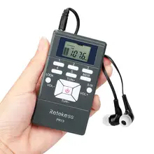 PR13 портативное минирадио ресивер FM-стерео компактное минирадио классические цифровые часы приемник для экскурсовода синхронного перевода