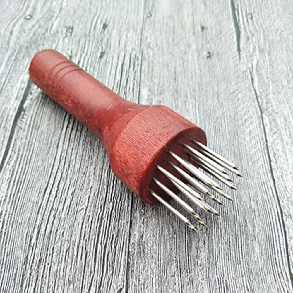 С деревянной ручкой острый для мяса Tenderizer пабала инструменты кухня Профессиональный нескользящий из нержавеющей стали иглы ужин Beaf стейк - Цвет: B