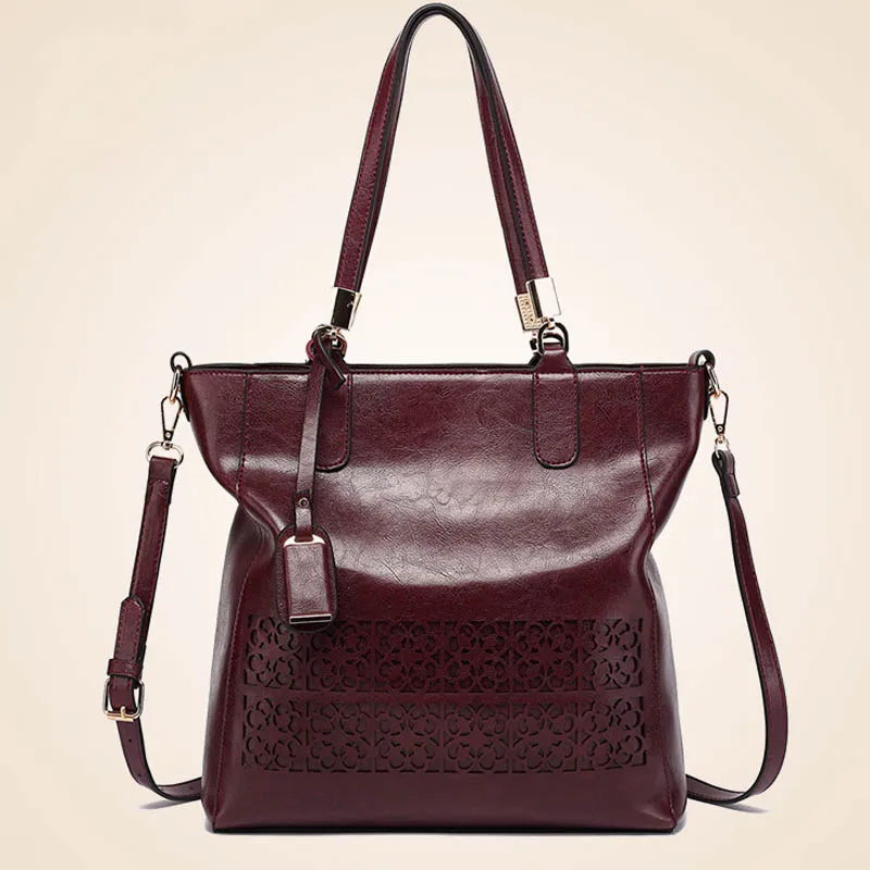 DARK RED BAG Женская сумка на плечо, роскошная женская сумка, большие сумки, дизайнерская летняя сумка, сумка-тоут, клатч, винтажная сумка-мессенджер, коричневая кожаная сумка - Цвет: DARK RED BAG