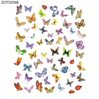 

ZOTOONE Animal Patches Colorful Butterfly Stickers Iron on Transfers for Clothing T-shirt Diy Heat Transfer for Kids Appliques G