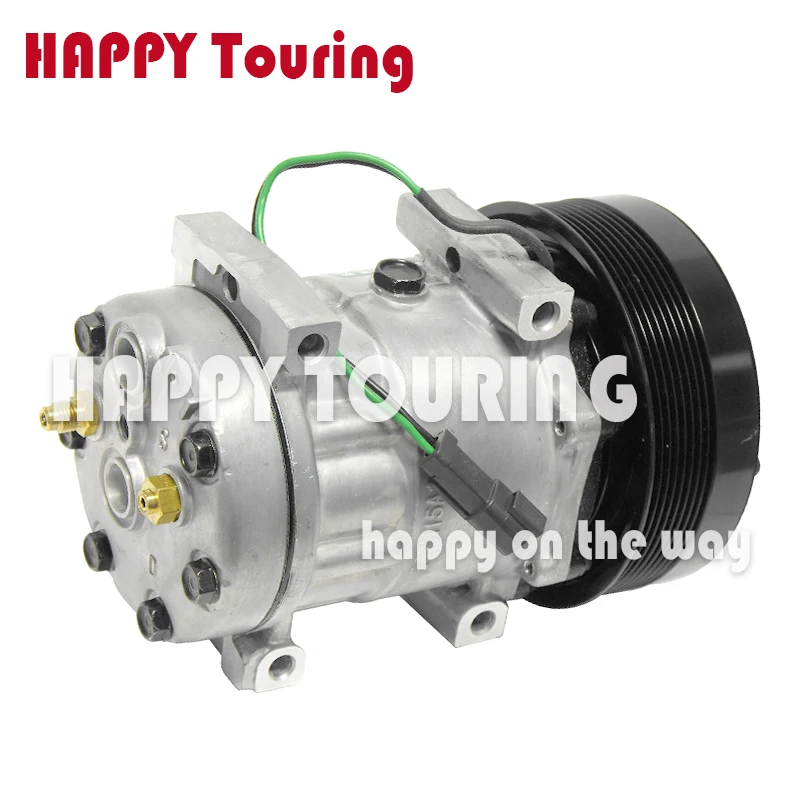 

Sanden 709 AC Compressor and Clutch For Caterpillar Replaces Sanden 4302 4840 4284U1 4284 1835106 1521856 204840 10363871 24v
