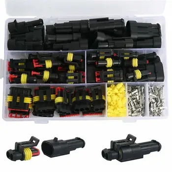 

708Pcs 12V Waterproof Car Electrical Wire Connectors Terminals Assortment Kit Male and Female Terminal Connectors CSV