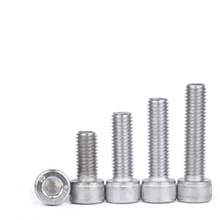 5/10/50pcs DIN912 M1.4 M1.6 M2 M2.5 M3 M4 M5 M6 M8 A2-70 304 Stainless Steel Allen Hexagon Hex Socket Cap Head Screw Bolt