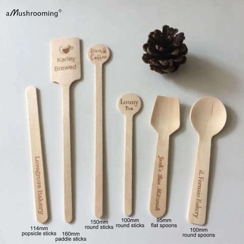 50pcs Disposable Wooden Coffee Stirrers Hot Cold Drinking Stir Beverage Stir  Sticks Biodegradable Utensils Bar Cafe Or Home Use - Coffee Scoops -  AliExpress