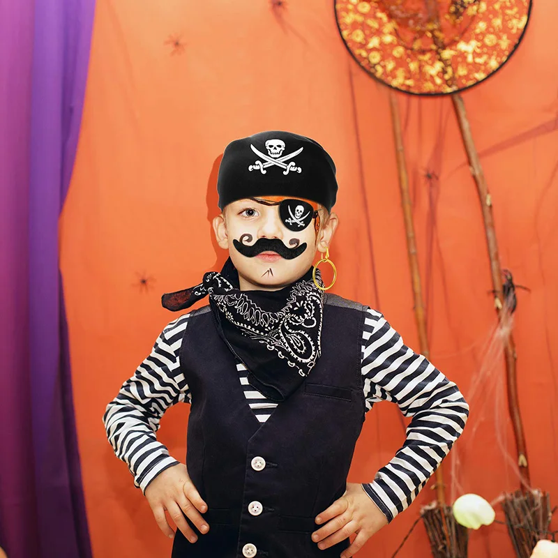 Тематический костюм пирата капитана на день рождения, вечеринку, Хэллоуин, аксессуар для детского душа, Рождественское украшение, Подарочная сумка для конфет