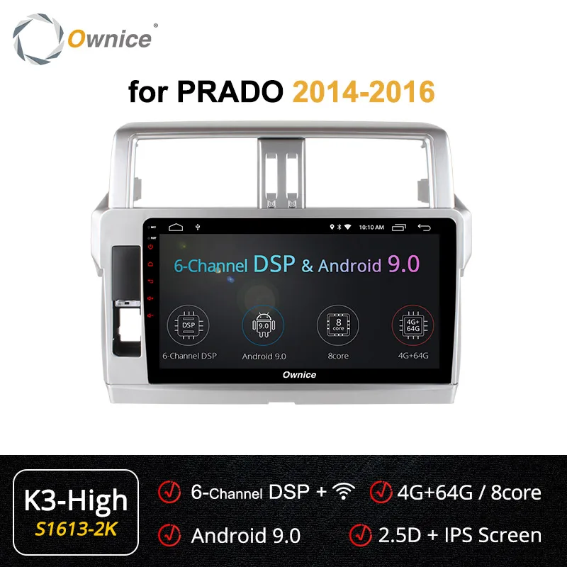 Автомобильная магнитола 10 1 дюймов Android 9 0 стерео для Toyota Prado 150 2010 2011 2012 2013-2016