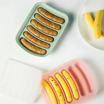 

1pc Sausage Maker Silicone Mold with 6 Cavity Hot Dog Maker DIY Handmade High Temperature Baking Mold Cooking Tools