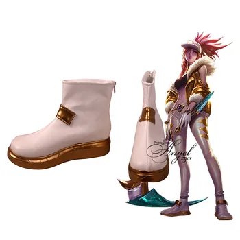 

Game LOL The Rogue Assassin Akali Cosplay Shoes Halloween Party White Boots Custom made