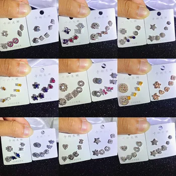 

30 Paris/lot novelty fashion women alloy earring lot vintage style cool design women jewelry earring wholesale 201104-142