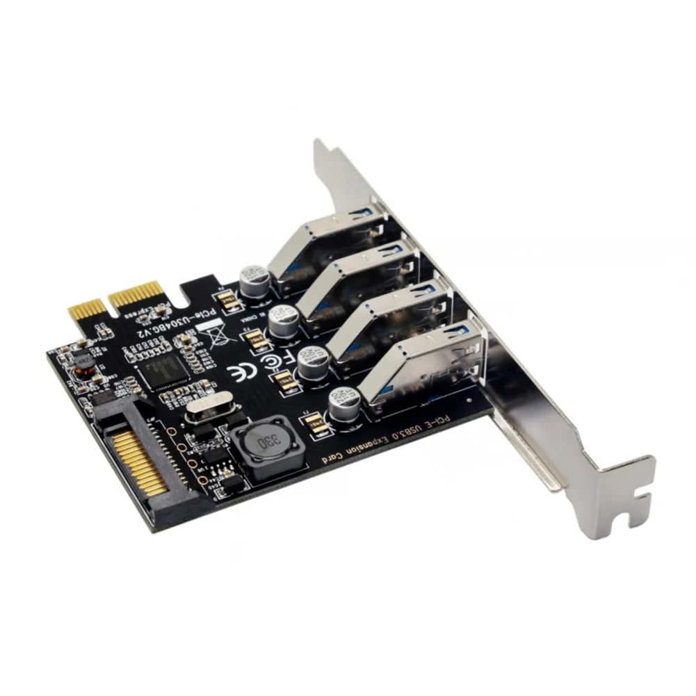Для рабочего стола 1 комплект Профессиональный 4 порта PCI-E к USB 3,0 концентратор PCI Express карта расширения адаптер 5 Гбит/с скорость