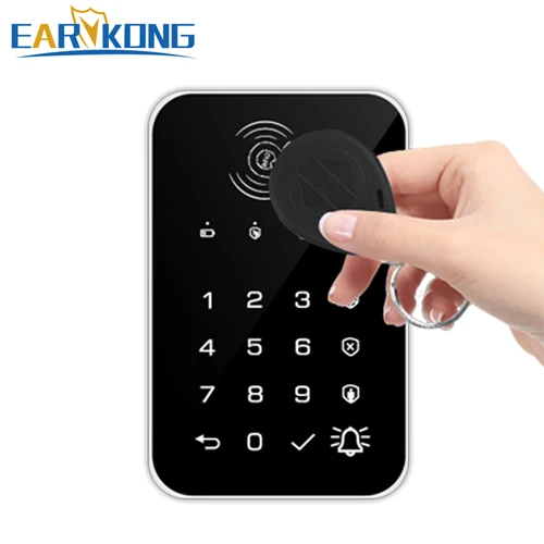 Earykong 433MHz 무선 키보드 터치 패드 초인종 버튼, G50 / G30 / PG103 / W2B WiFi GSM 알람 RFID 카드 충전식 3