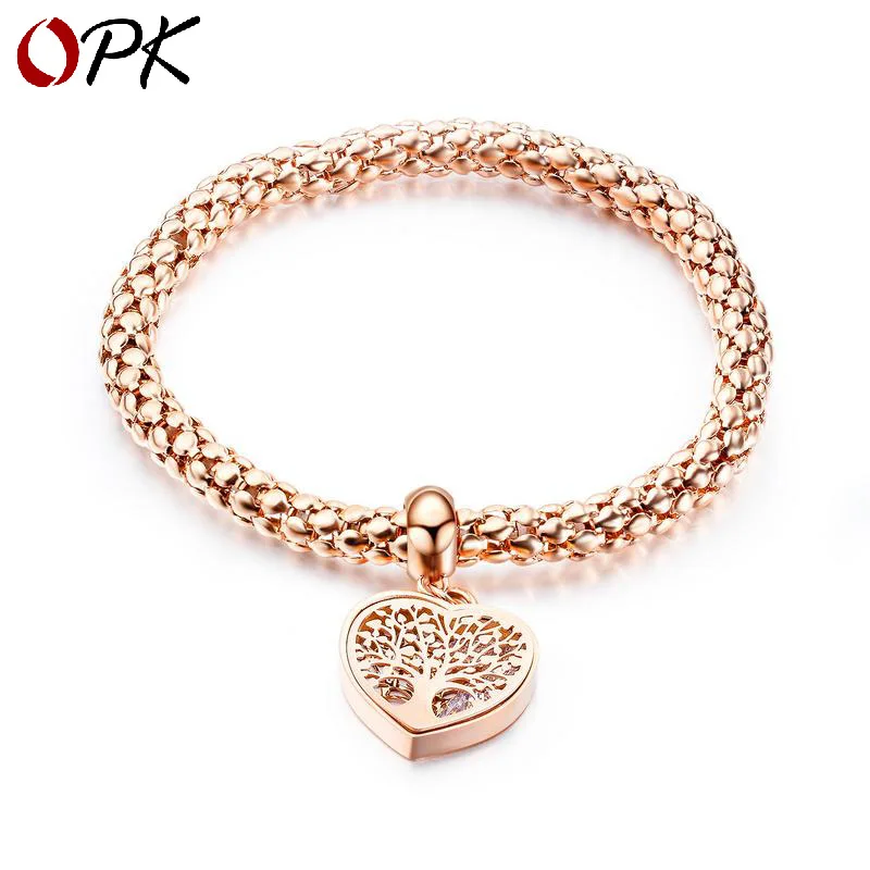 

OPK Cross border hot sale fashion in Europe and America titanium steel Life Tree Bracelet female hollow Life Tree Bracelet
