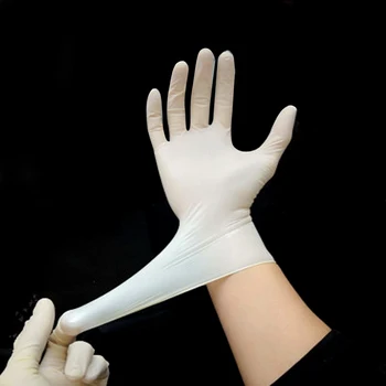 

Industrial Nitrile Gloves Latex Free Powder FreeTextured Disposable Box of 100 (White)