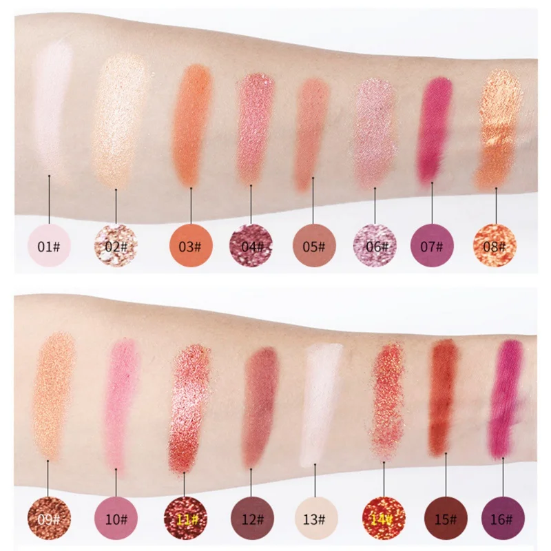 16 цветов Палитра теней для век водостойкая не-dizzy dying Flash Shimmer Matte Eye Shadow-i